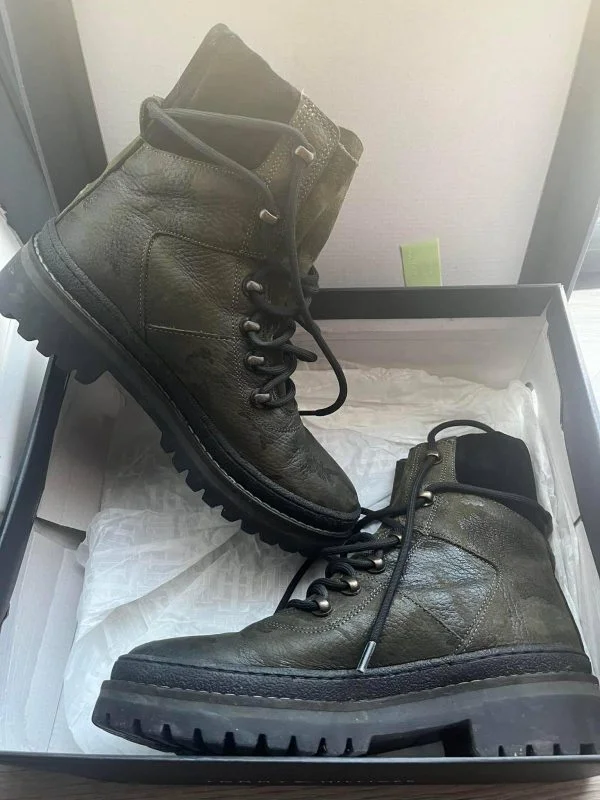 Ghete Tommy Hilfiger EU 36 | Khaki, Piele naturală - Image 4