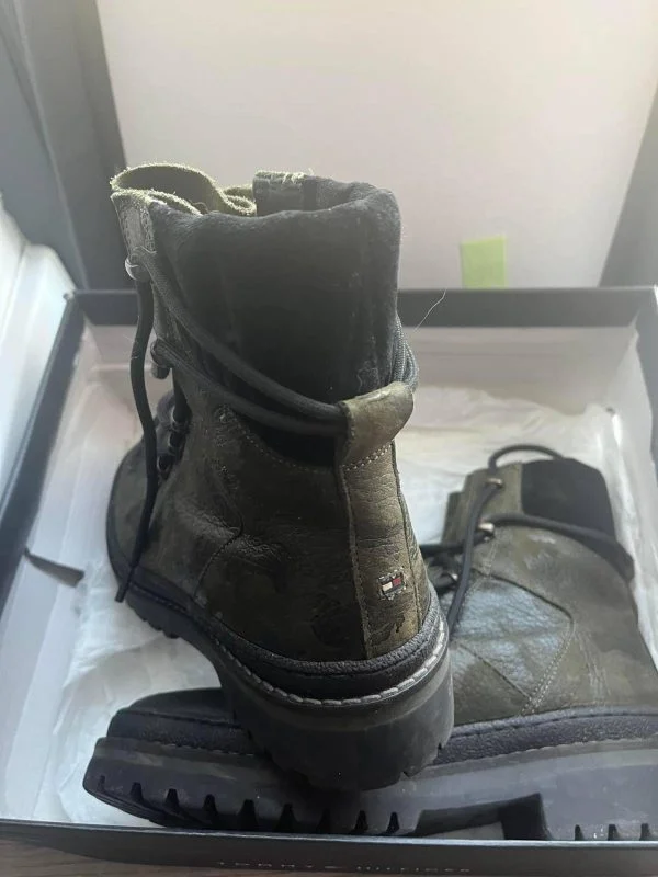 Ghete Tommy Hilfiger EU 36 | Khaki, Piele naturală - Image 5