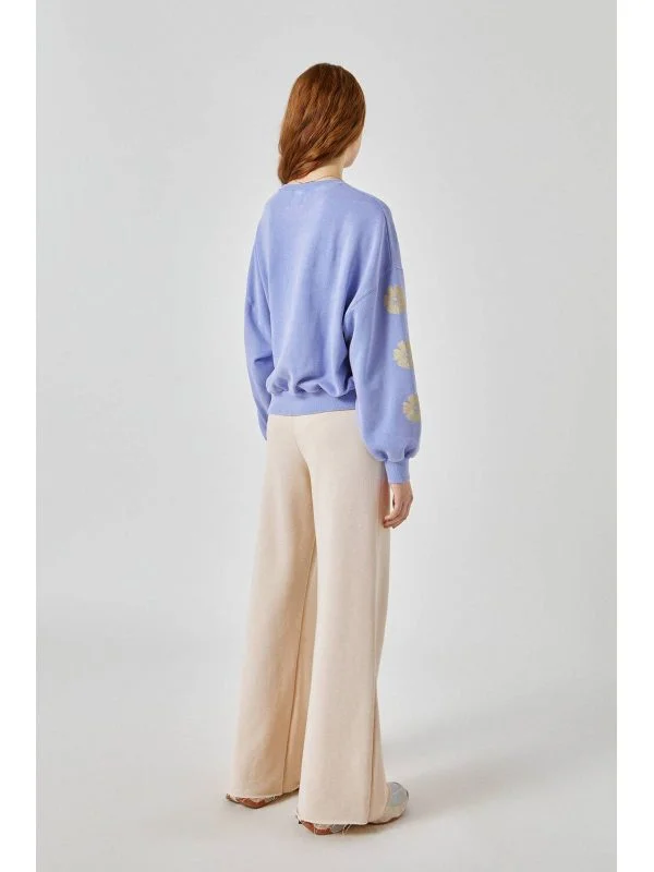 Pulover Pull&Bear S | Mov, Normal, Regular fit, Bumbac - Image 3
