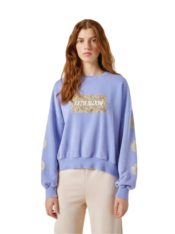 Pulover Pull&Bear S | Mov, Normal, Regular fit, Bumbac