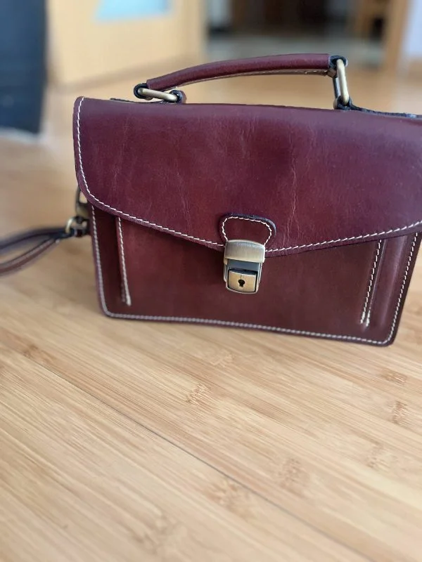 Poșetă MANIER | Burgundy, Piele naturală - Image 2