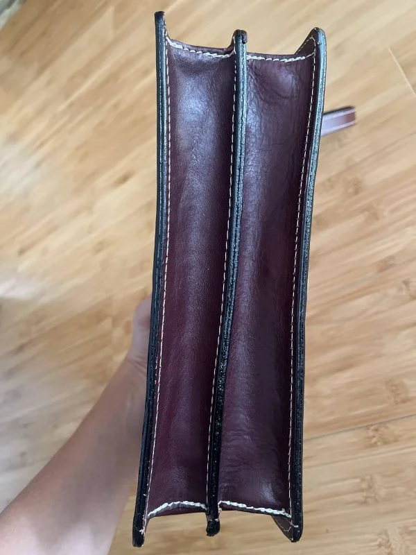 Poșetă MANIER | Burgundy, Piele naturală - Image 6