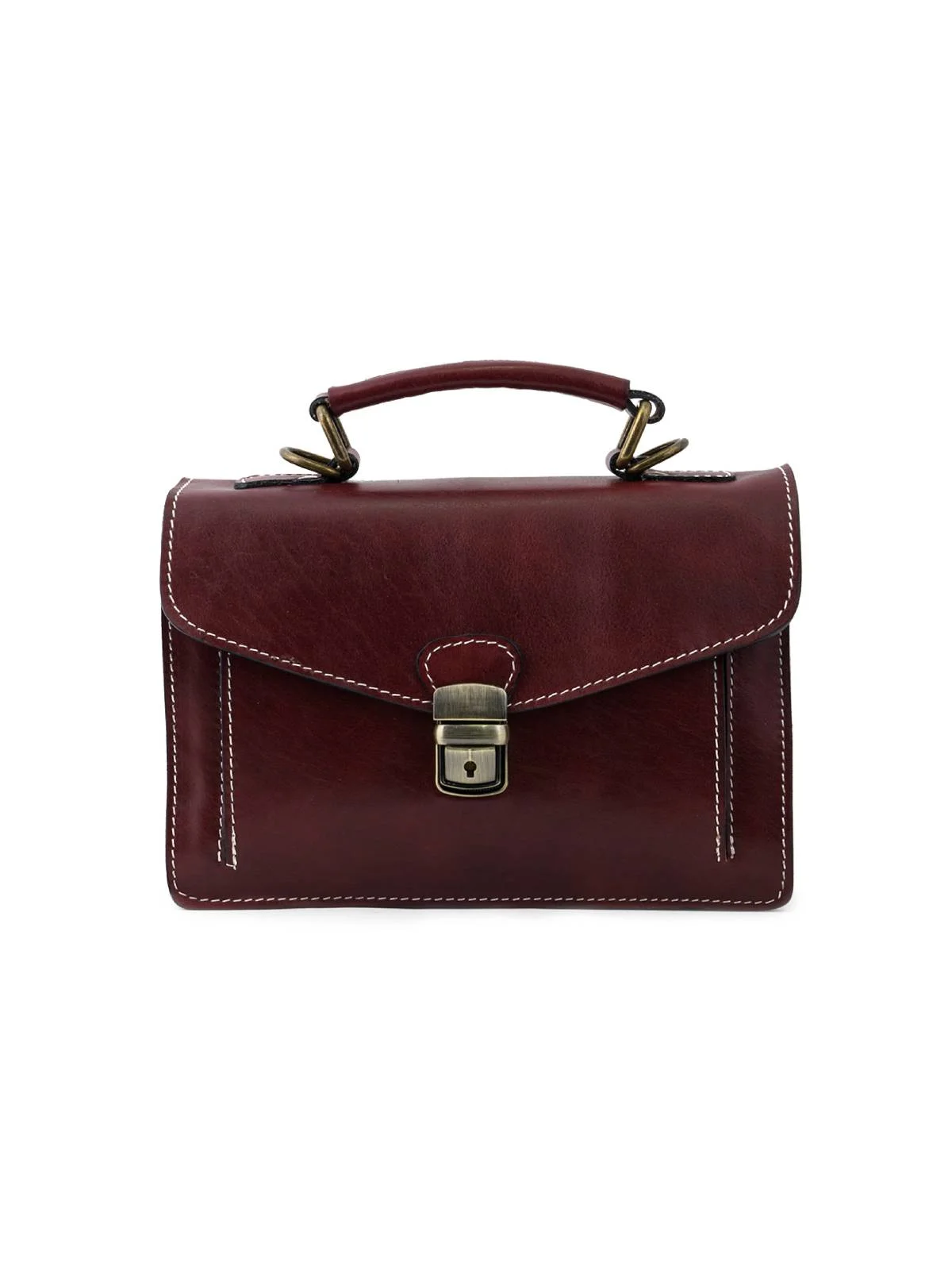 Poșetă MANIER | Burgundy, Piele naturală