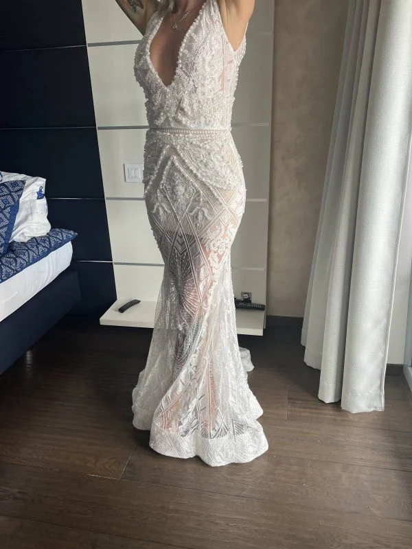 Rochie de seară DONA MATOSHI S | Alb, Maxi - Image 3