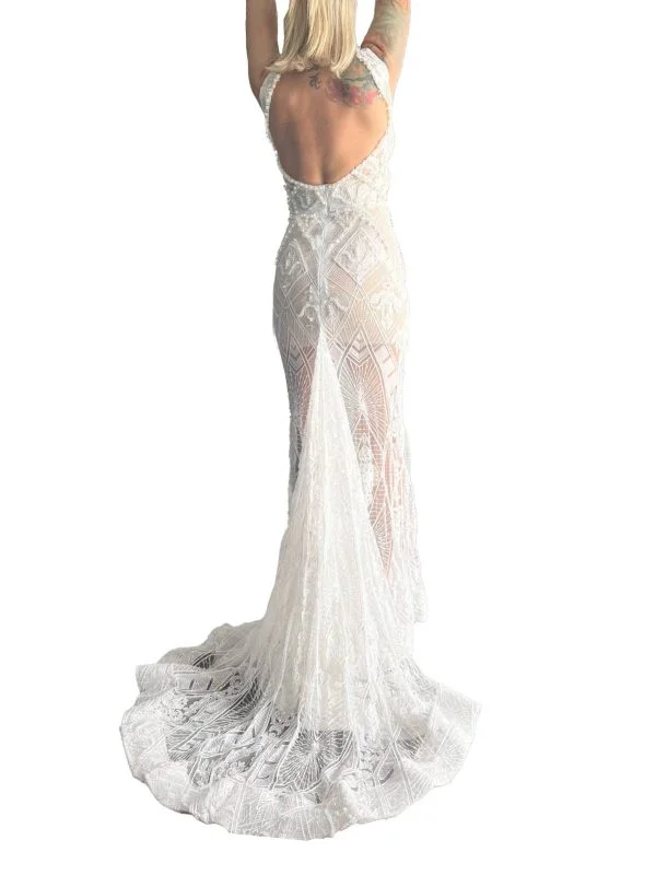 Rochie de seară DONA MATOSHI S | Alb, Maxi