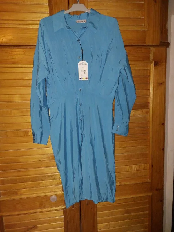 Rochie casual HERMOSA EU 40 | Albastru, Midi - Image 5