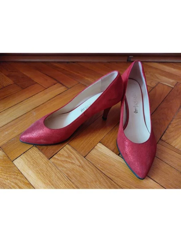 Pantofi cu toc înalt DERBY DE LUX EU 37 | Roșu, Piele naturală - Image 4