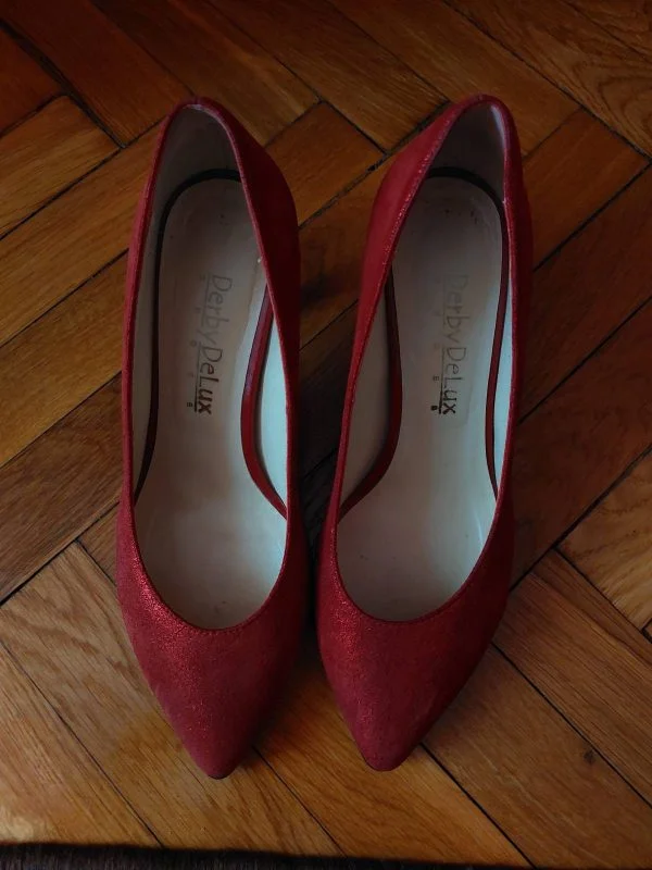 Pantofi cu toc înalt DERBY DE LUX EU 37 | Roșu, Piele naturală - Image 5