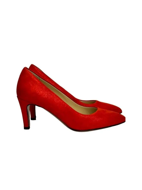 Pantofi cu toc înalt DERBY DE LUX EU 37 | Roșu, Piele naturală