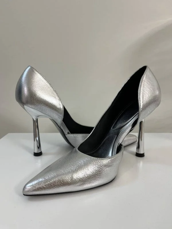 Pantofi cu toc înalt Zara EU 36 | Gri, Piele ecologică - Image 9
