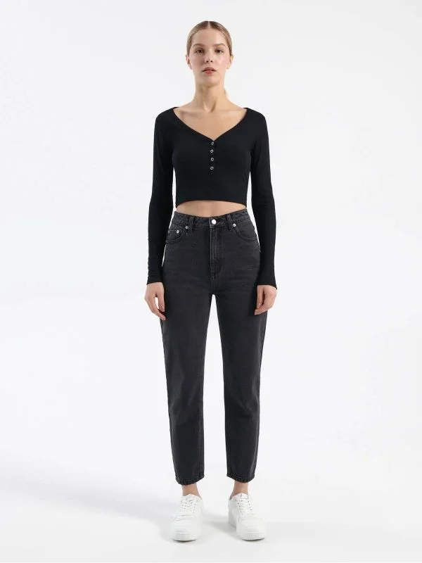 Blugi HOUSEBRAND EU 34 | Negru, Lungi, Bumbac - Image 2