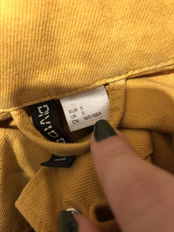Geacă din denim H&M S | Galben, Fără glugă, Monocrom, Denim - Image 7