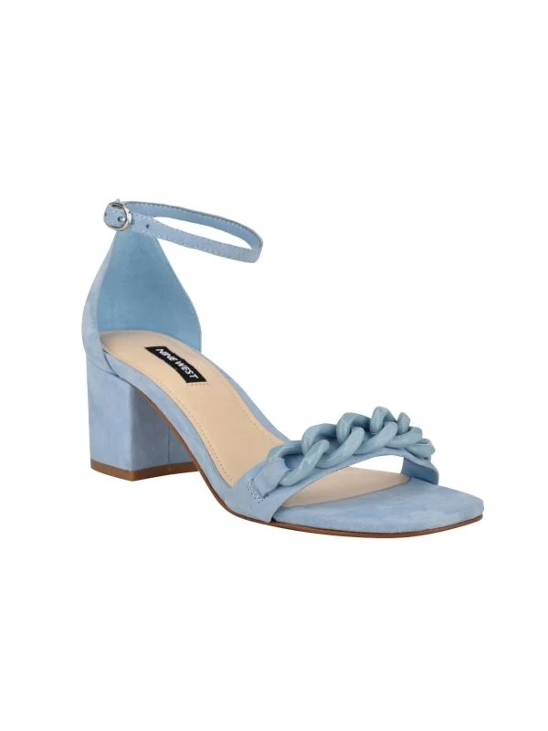 Sandale cu toc NINE WEST EU 37.5 | Albastru, Piele naturală