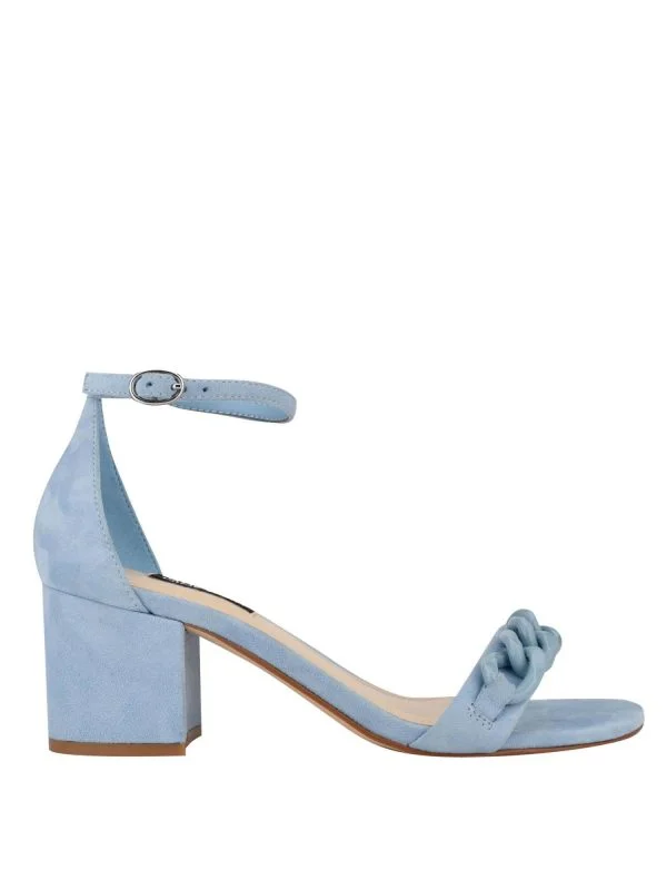 Sandale cu toc NINE WEST EU 37.5 | Albastru, Piele naturală - Image 2