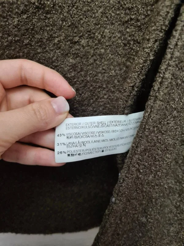 Palton lung Pull&Bear M | Khaki, Fără glugă, Vâscoză - Image 6
