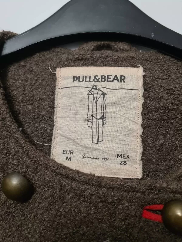 Palton lung Pull&Bear M | Khaki, Fără glugă, Vâscoză - Image 4