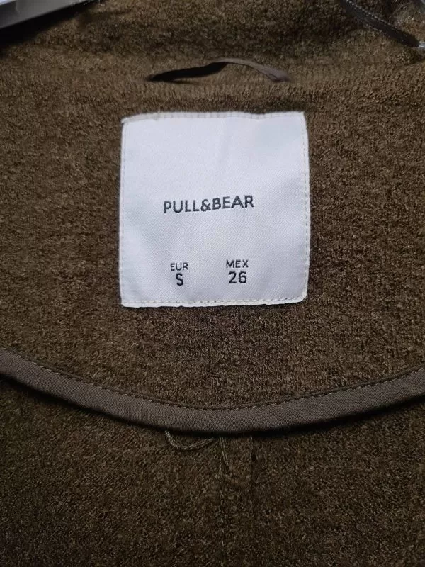 Palton lung Pull&Bear S | Khaki, Fără glugă, Vâscoză - Image 4