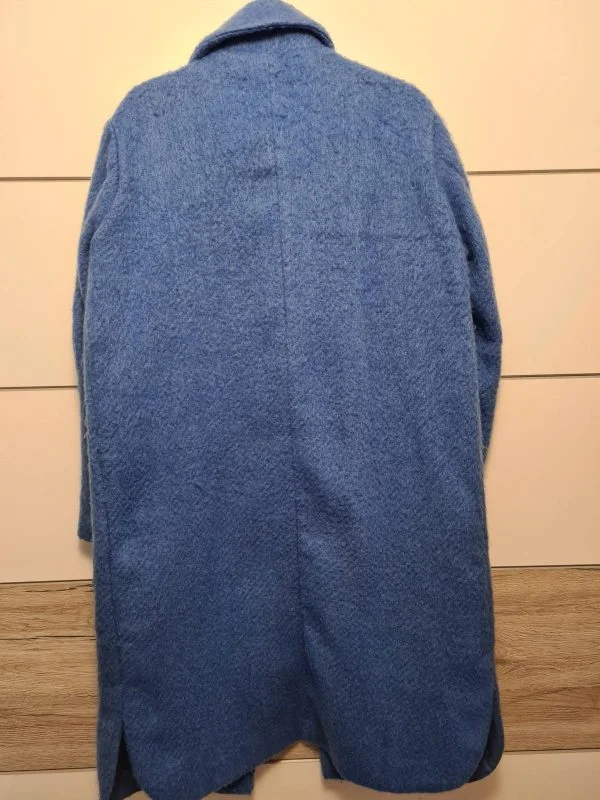 Palton lung Mango S | Bleu, Fără glugă, Poliester - Image 4