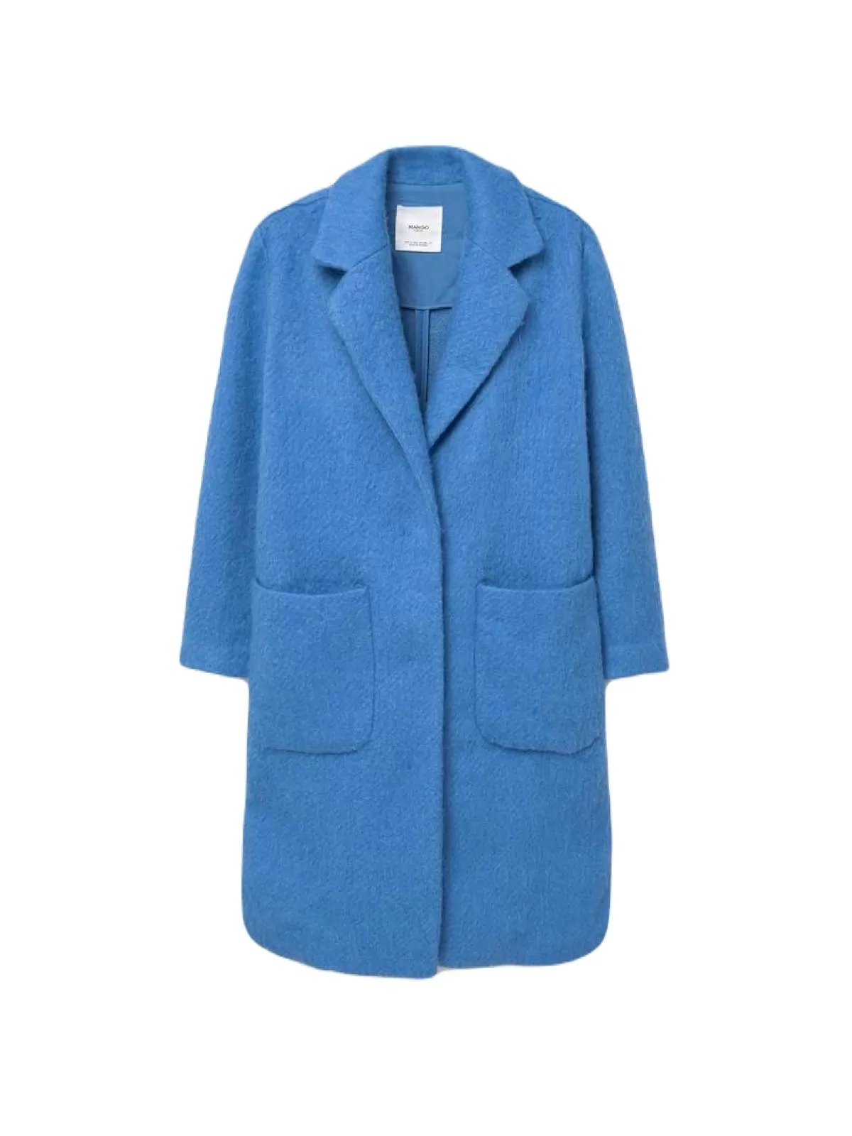 Palton Mango S | Bleu, Fără glugă, Poliester