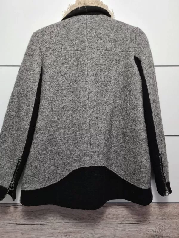 Palton din lână Zara S | Gri, Fără glugă, Lână - Image 3