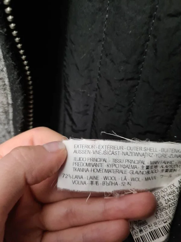 Palton din lână Zara S | Gri, Fără glugă, Lână - Image 7