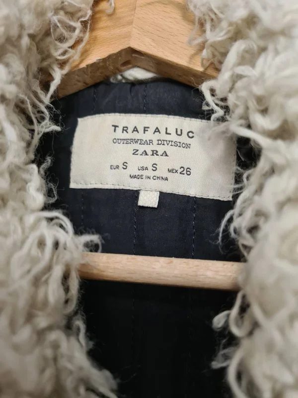 Palton din lână Zara S | Gri, Fără glugă, Lână - Image 4
