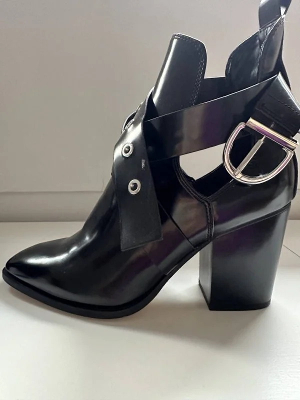 Ghete Zara EU 39 | Negru, Poliuretan - Image 9