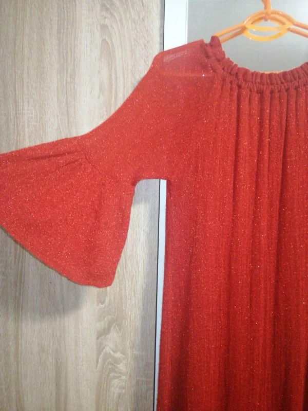 Rochie de seară Zara M | Roșu, Maxi, Vâscoză - Image 3