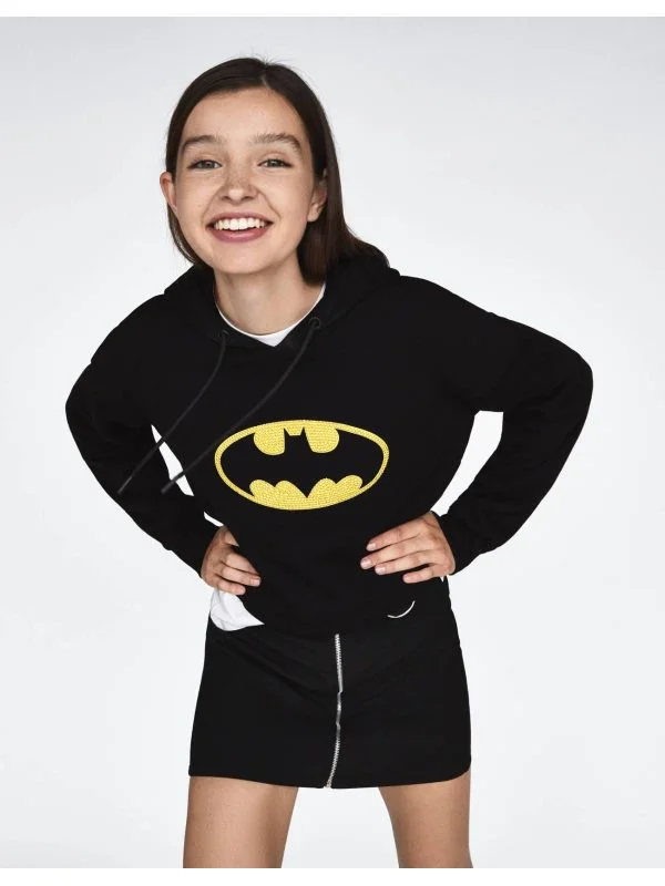 Hanorac Bershka S | Negru, Normal, Bumbac - Image 2