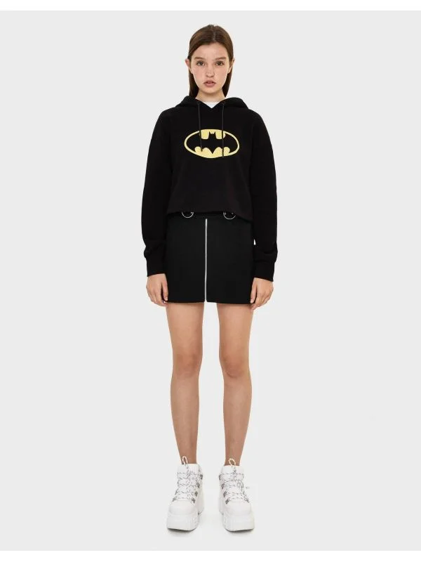 Hanorac Bershka S | Negru, Normal, Bumbac - Image 4