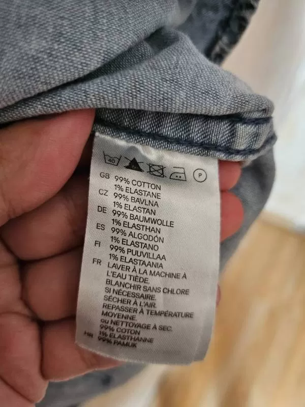 Cămașă H&M EU 42 | Albastru, Normal, Mânecă lungă, Animal print, Bumbac - Image 6