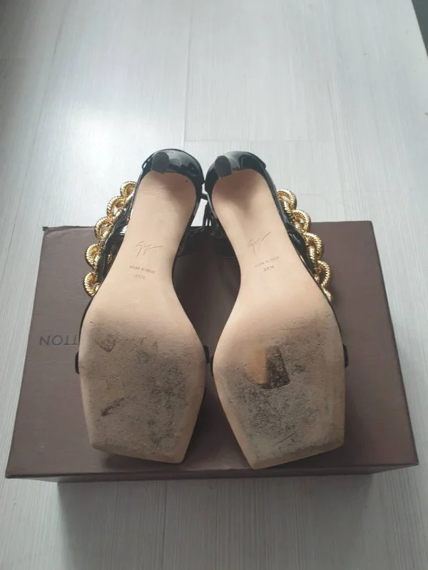 Sandale Giuseppe Zanotti EU 38.5 | Negru, Piele naturală - Image 6