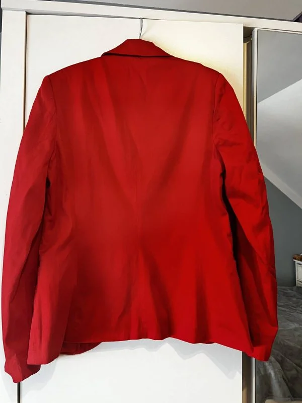 Sacou Stradivarius S | Roșu, Normal, Bumbac - Image 3