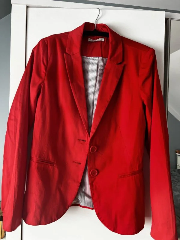 Sacou Stradivarius S | Roșu, Normal, Bumbac - Image 6
