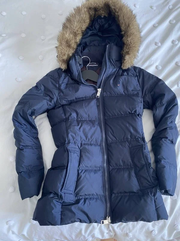 Geacă puffer Tommy Hilfiger XS | Albastru, Cu glugă, Poliamidă - Image 6