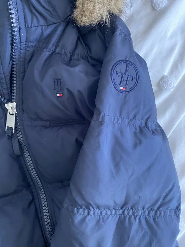 Geacă puffer Tommy Hilfiger XS | Albastru, Cu glugă, Poliamidă - Image 4