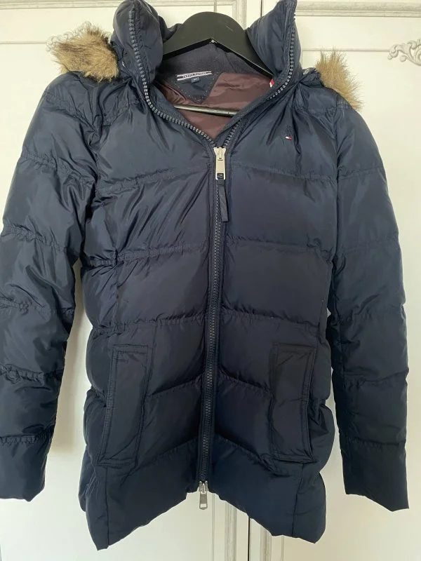 Geacă puffer Tommy Hilfiger XS | Albastru, Cu glugă, Poliamidă - Image 2