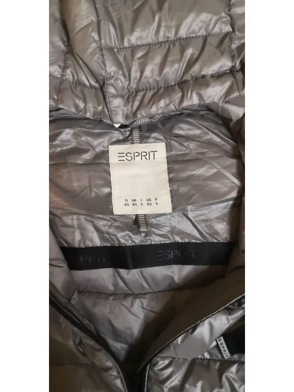 Geacă matlasată Esprit XS | Gri, Cu glugă, Poliester - Image 3