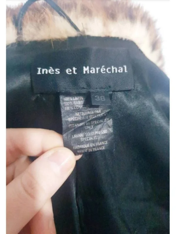Palton lung INÈS & MARÈCHAL M | Caramel, Fără glugă, Blană naturală - Image 8