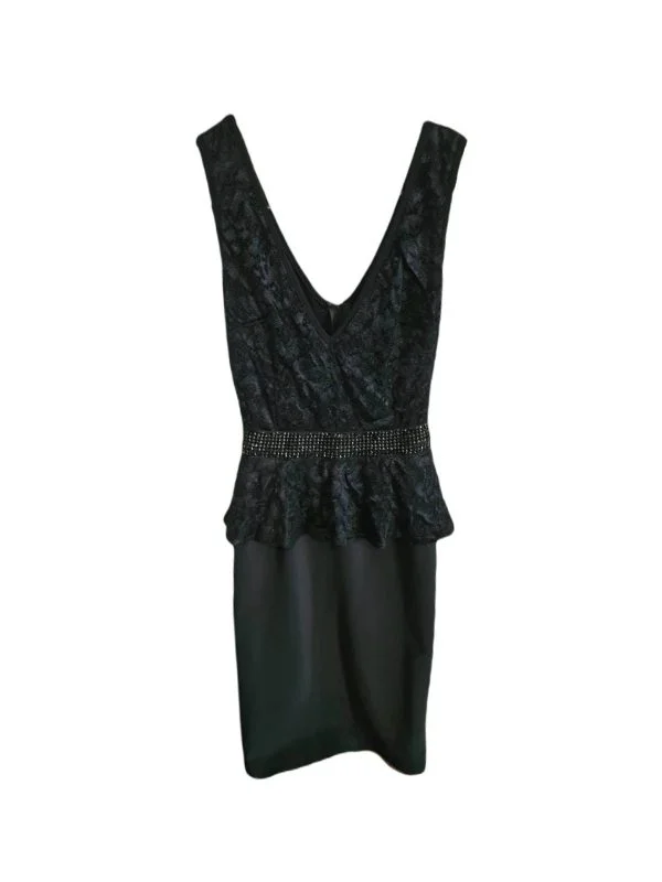 Rochie de seară FOFY S | Negru, Midi, Bumbac