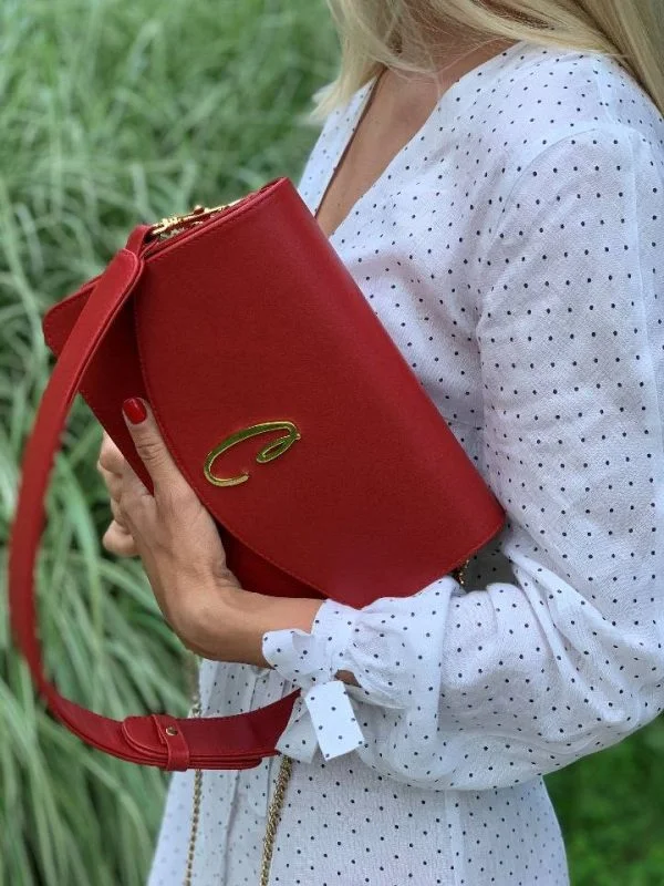 Geantă de umăr CMOOD | Burgundy, Piele naturală - Image 7