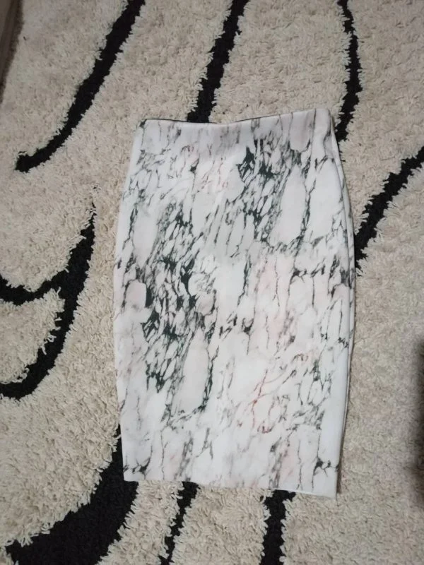 Fustă creion Zara S | Alb, Midi, Creion (Pencil) fit, Poliester - Image 5
