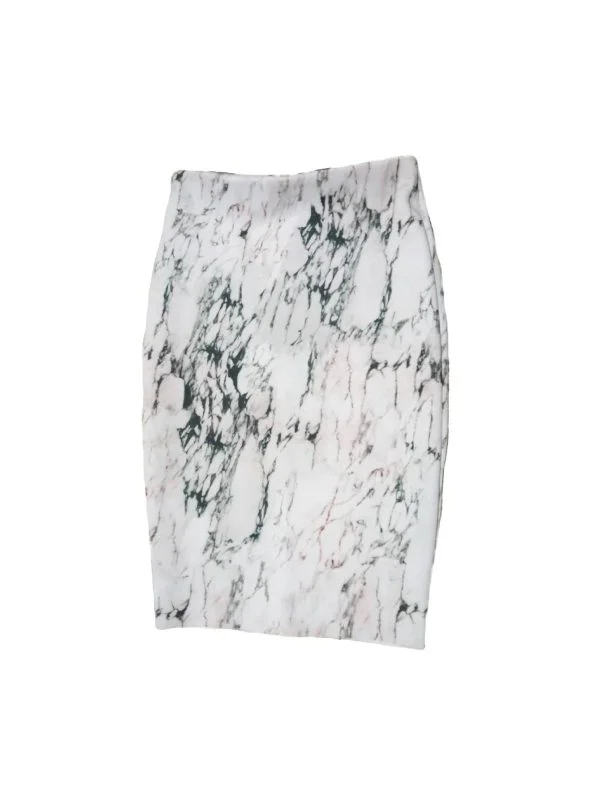Fustă creion Zara S | Alb, Midi, Creion (Pencil) fit, Poliester