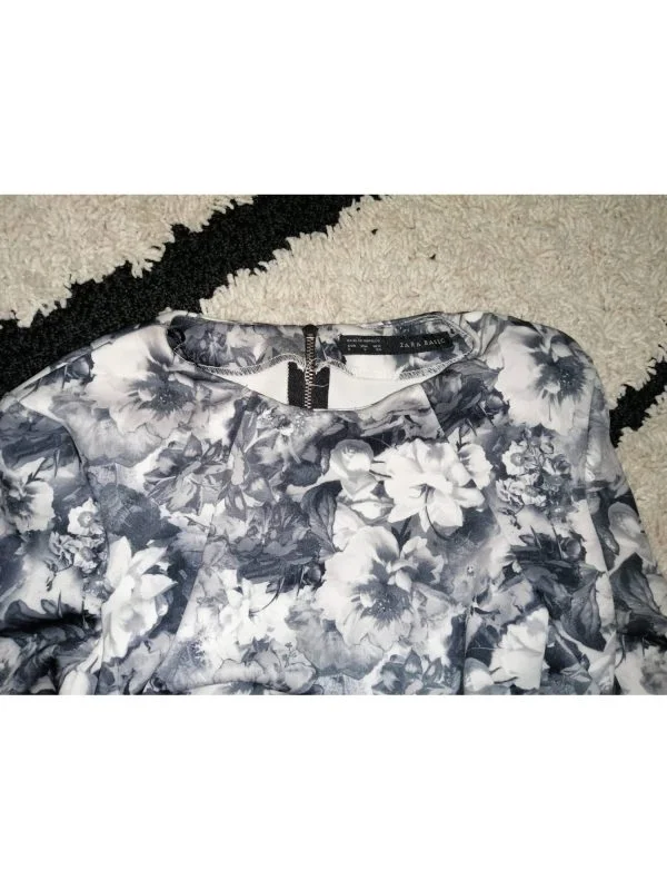 Rochie casual Zara S | Gri, Midi, Mânecă lungă, Poliester - Image 5