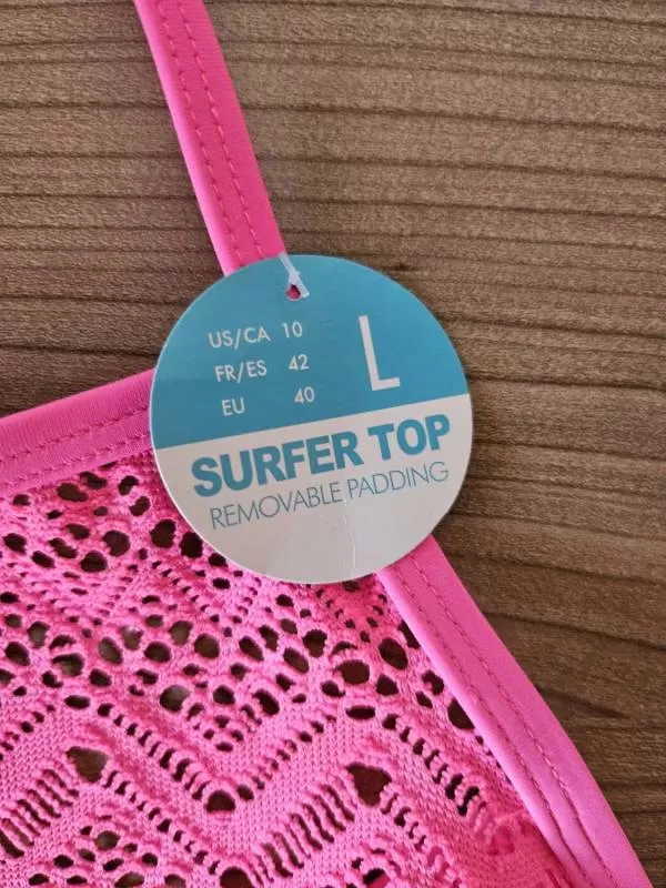 Sutien bikini Censored L | Roz, Dantelă, Poliester - Image 4