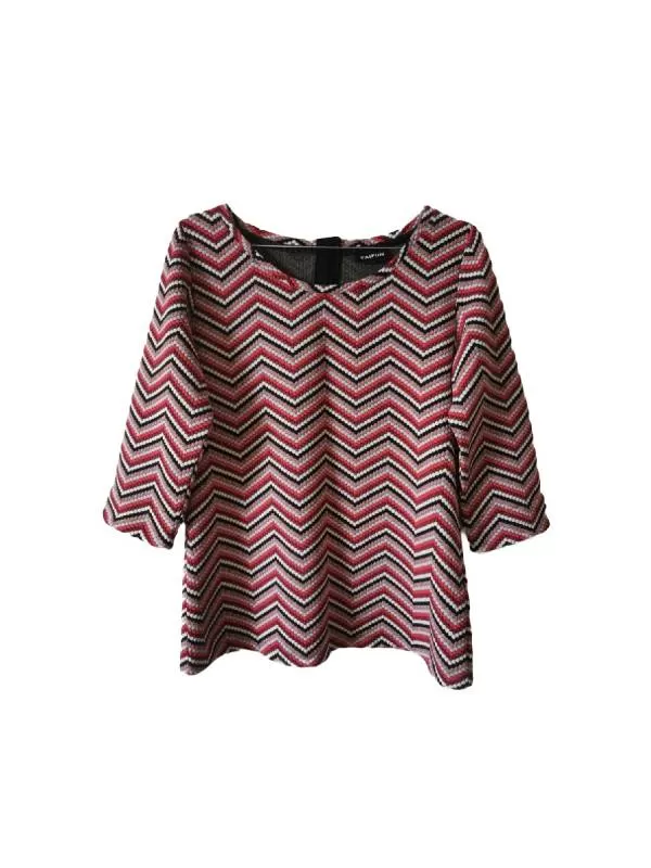 Bluză TAIFUN S-M | Multicolor, Normal, Mânecă trei sferturi, Dungi