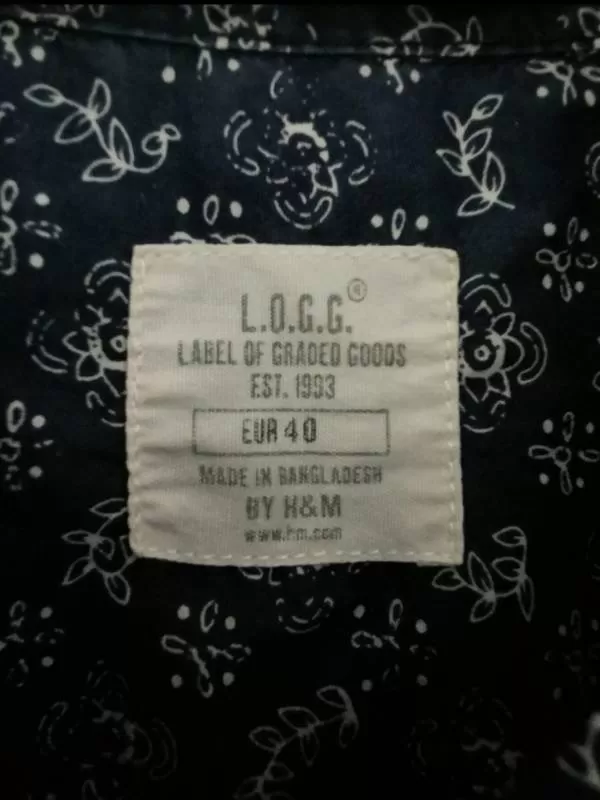 Cămașă H&M EU 40 | Albastru, Normal, Mânecă scurtă, Floral & Tropical, Bumbac - Image 7