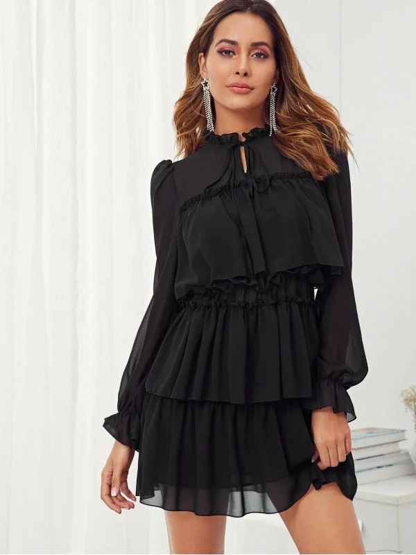 Rochie office Shein EU 38 | Negru, Mini, Poliester - Image 5