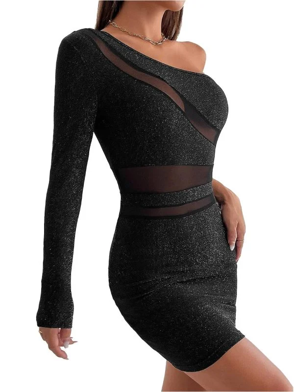 Rochie de seară Shein EU 38 | Negru, Mini, Poliester