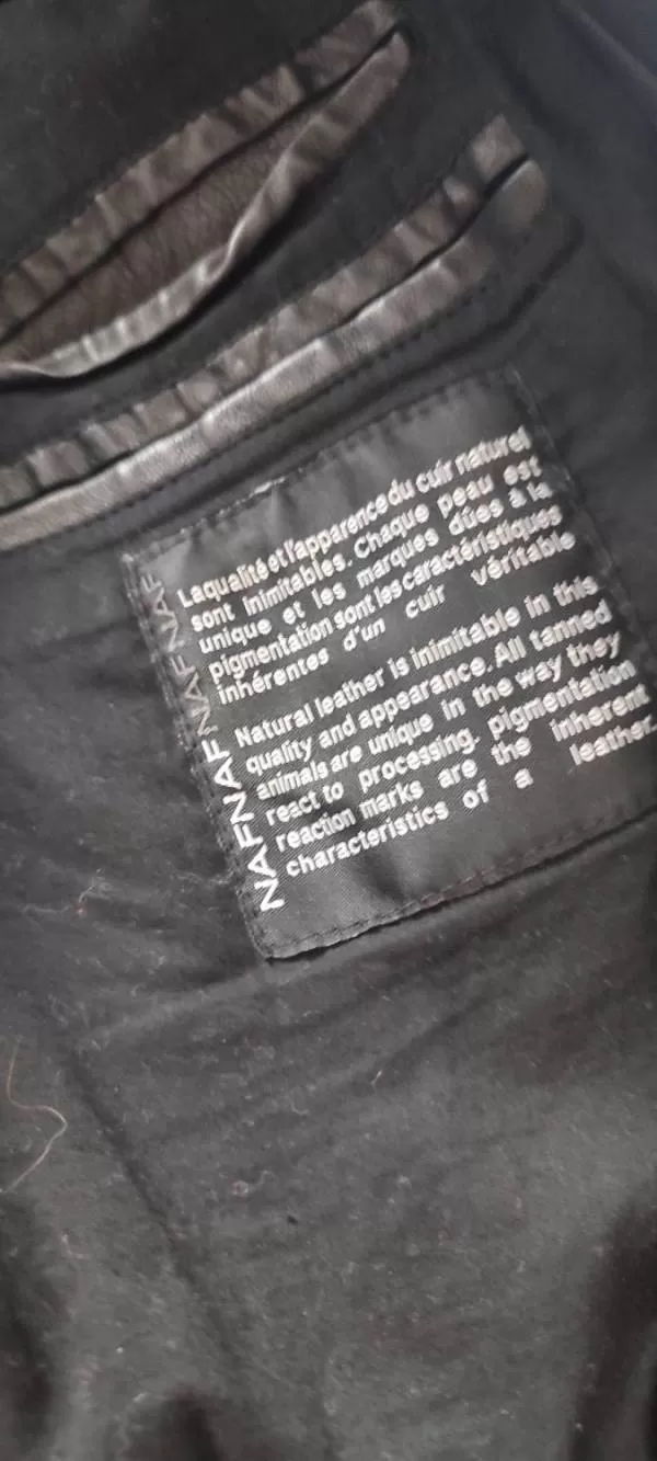 Geacă din piele Naf EU 38 | Negru, Fără glugă, Piele naturală - Image 6